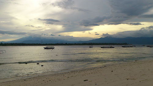Ráno na ostrově Gili Trawangan