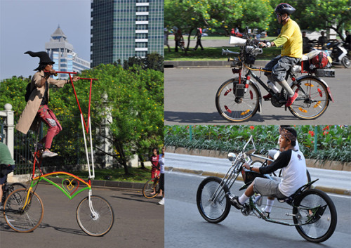 Podivní cyklisté, jak z futuristických filmů. Zdroj: Foto.Galihsatria.com