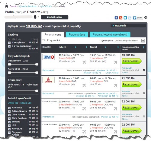 Vyhledávání letenek na SkyScanner.cz Vyhledávání letenek na SkyScanner.cz
