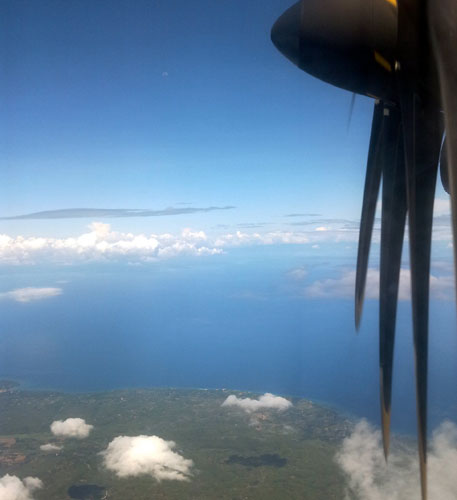 Výhled z letadla nad Filipínami